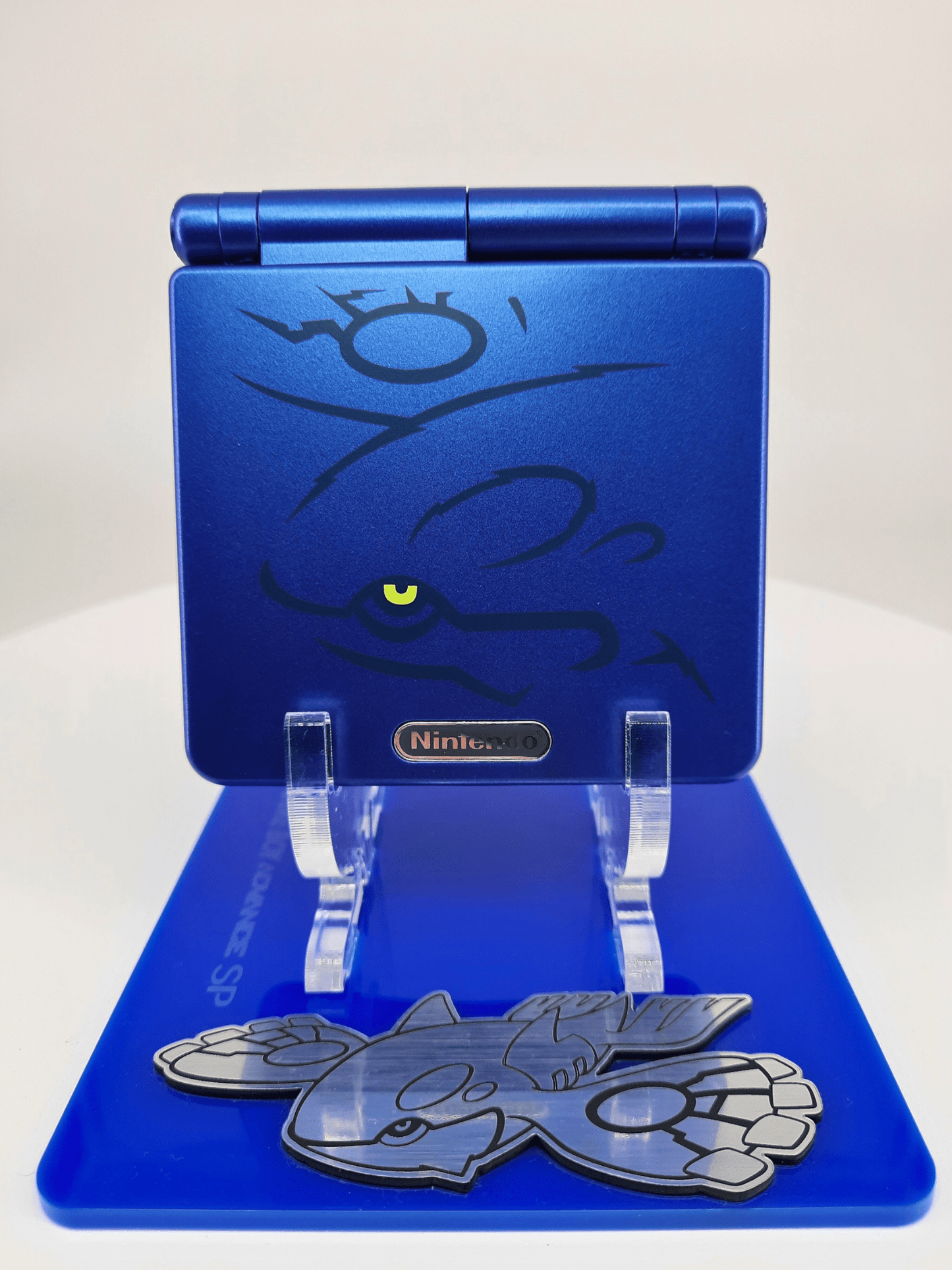 Nintendo Gameboy Advance SP Kyogre Pokemon Edition + Pokemon Saphir + Netzteil ( Neue Speicherbatterie verbaut )