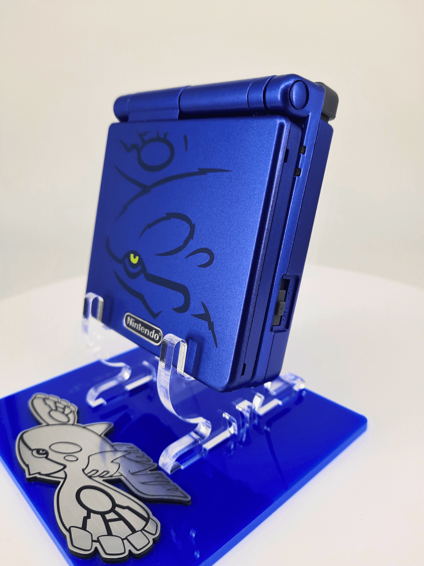 Nintendo Gameboy Advance SP Kyogre Pokemon Edition + Pokemon Saphir + Netzteil ( Neue Speicherbatterie verbaut )