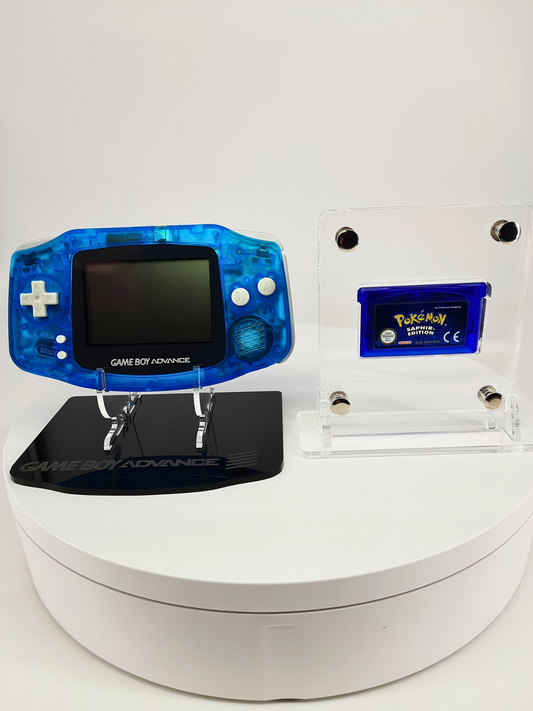 Nintendo Gameboy Advance Sky Blue Konsole Blau + Original Pokemon Saphir Edition ( Neue Speicherbatterie verbaut )