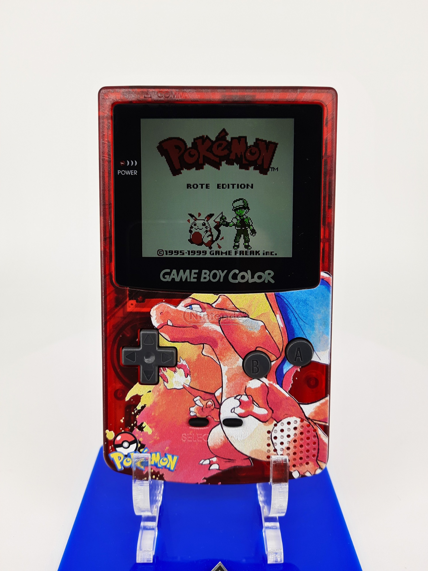 Gameboy Color IPS Display Laminated + Pokemon Rote Edition