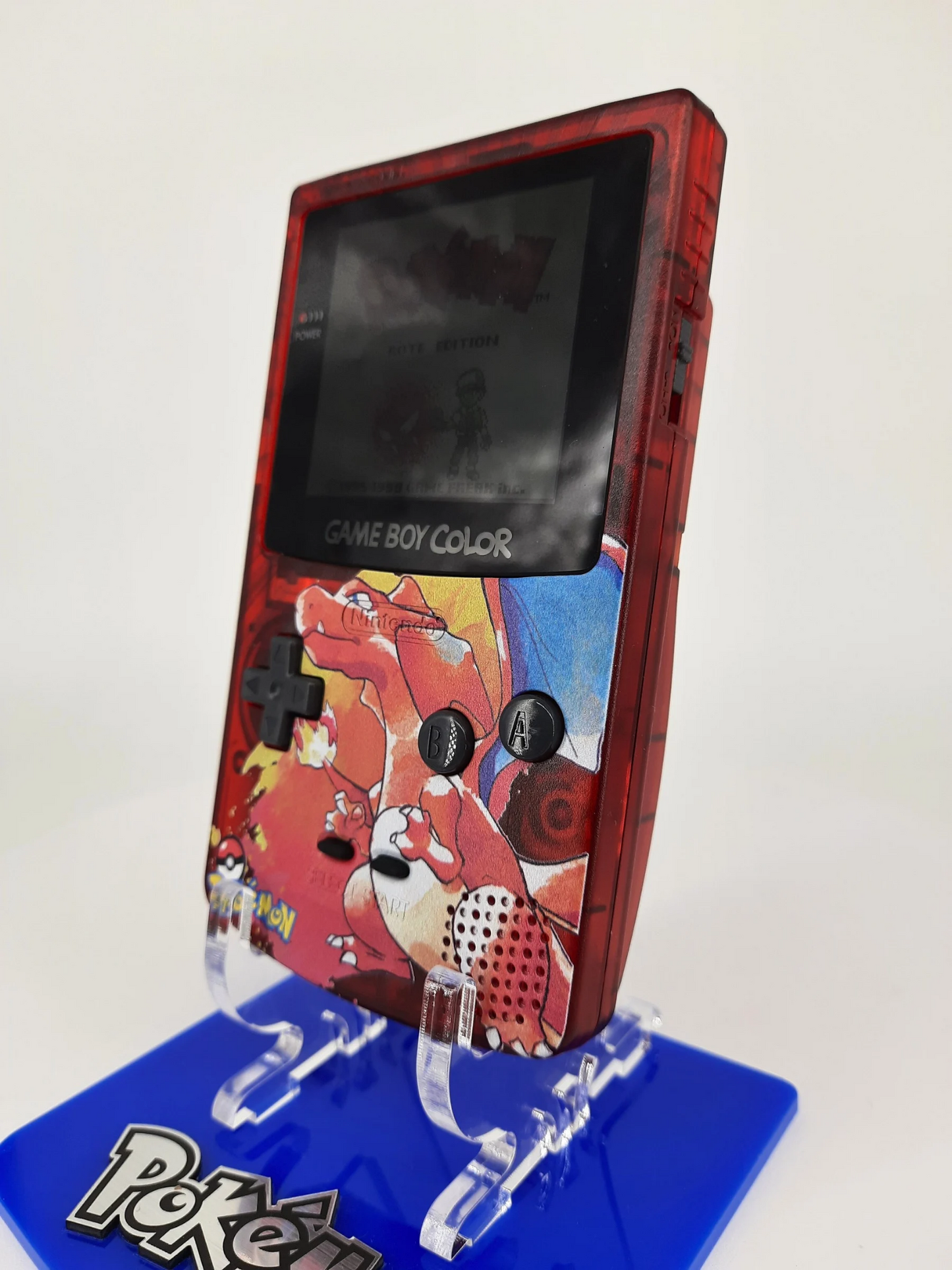Gameboy Color IPS Display Laminated + Pokemon Rote Edition