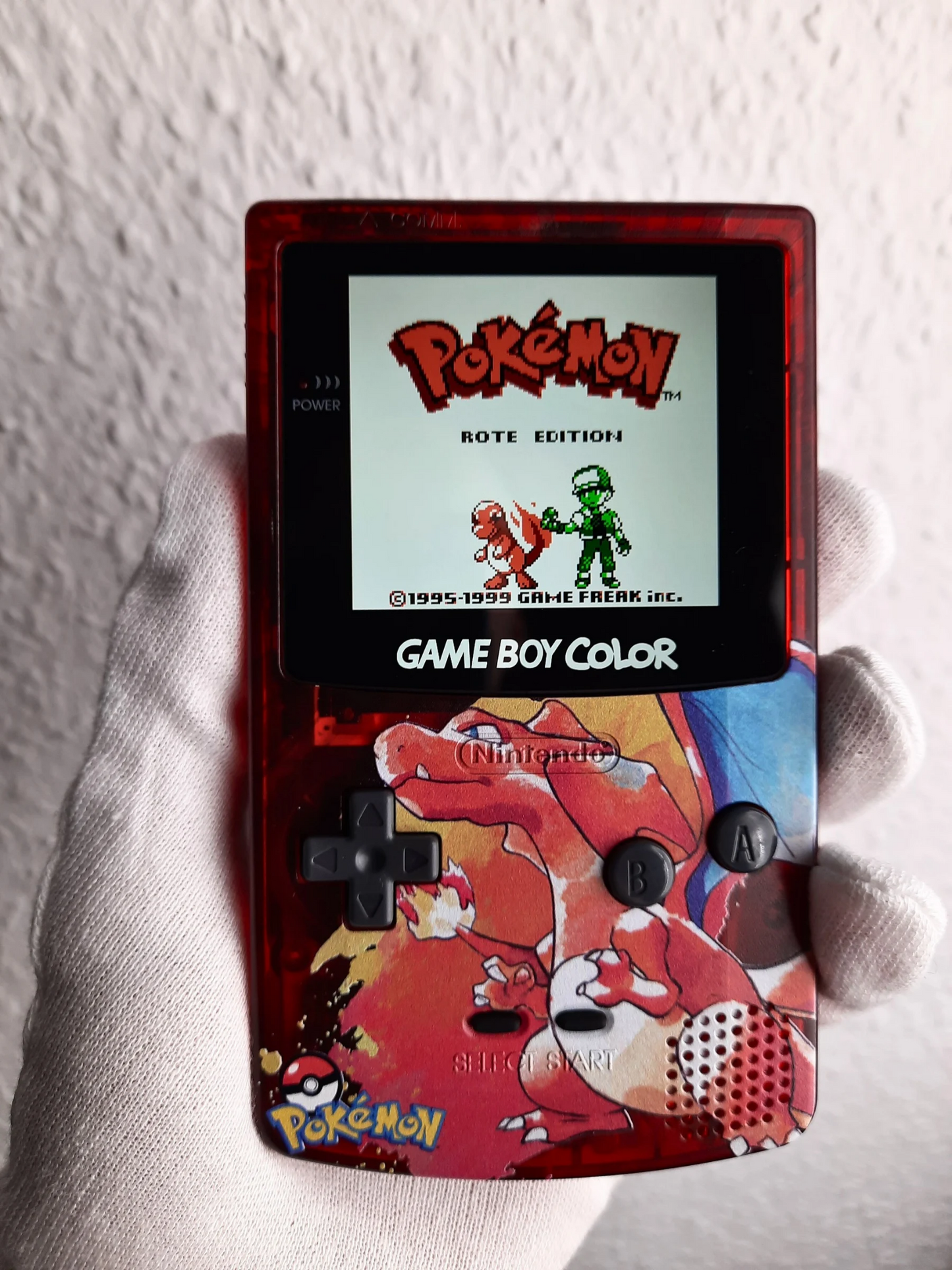 Gameboy Color IPS Display Laminated + Pokemon Rote Edition