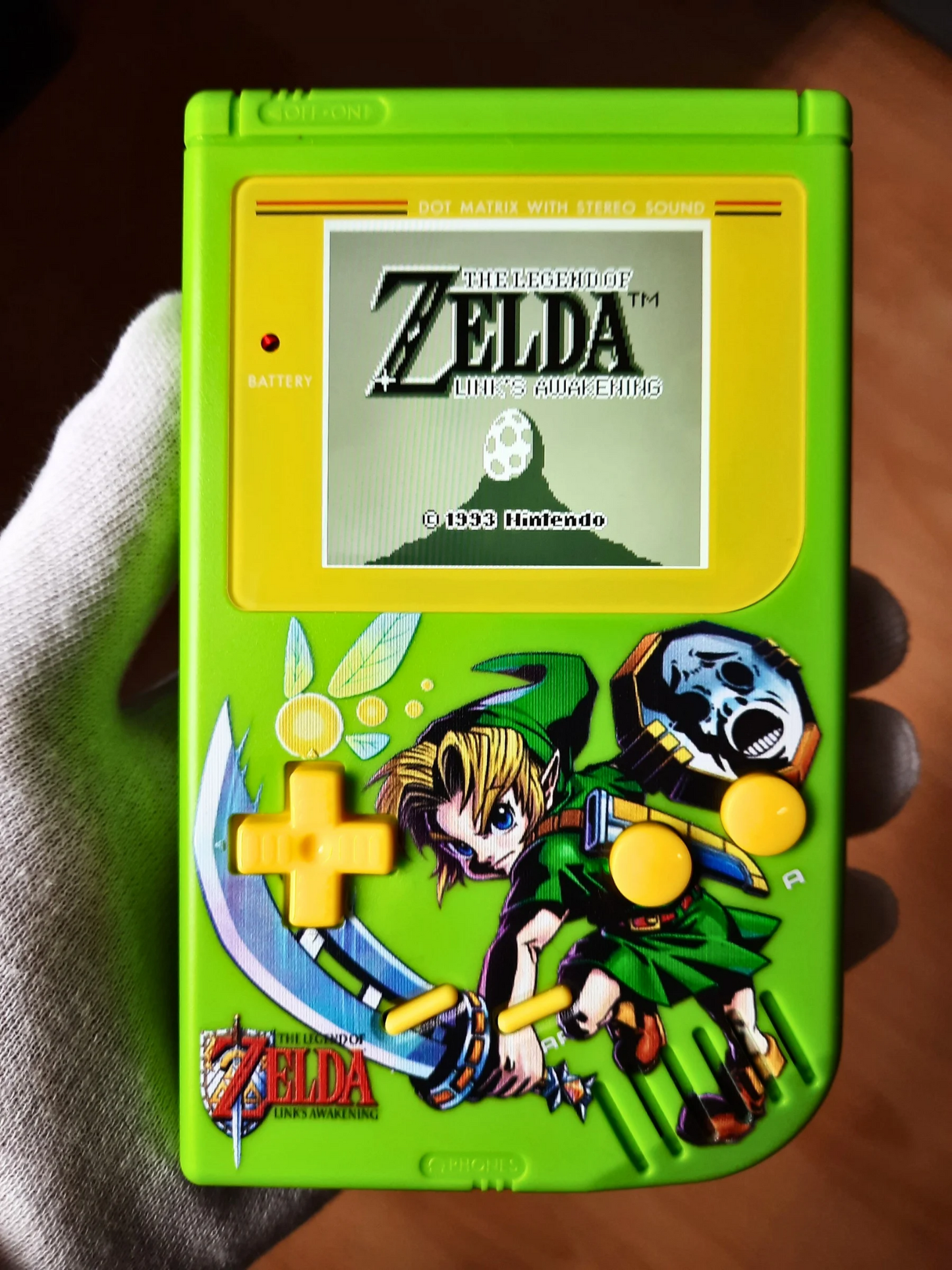 Gameboy Classic IPS Display Zelda Edition + Links Awakening