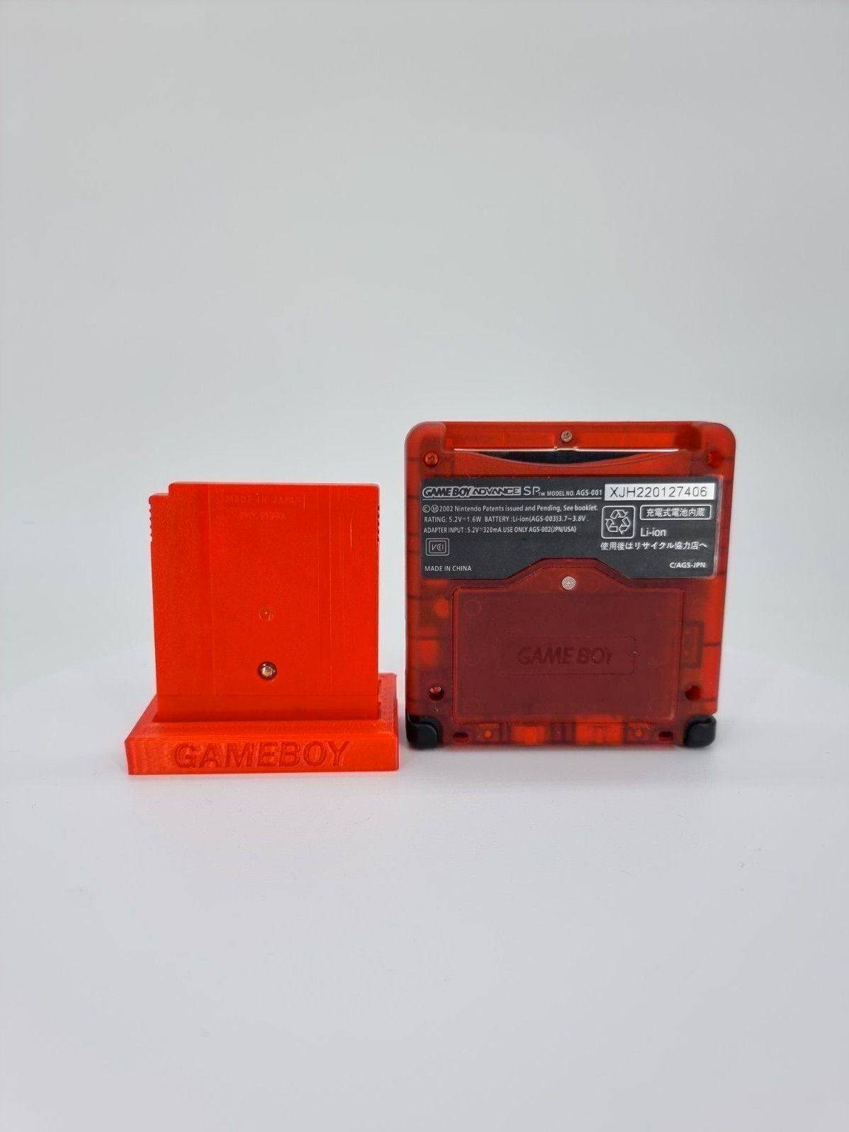 Nintendo Gameboy Advance SP Konsole Transparent Rot + Pokemon Rote Edition ( Neue Speicherbatterie verbaut )