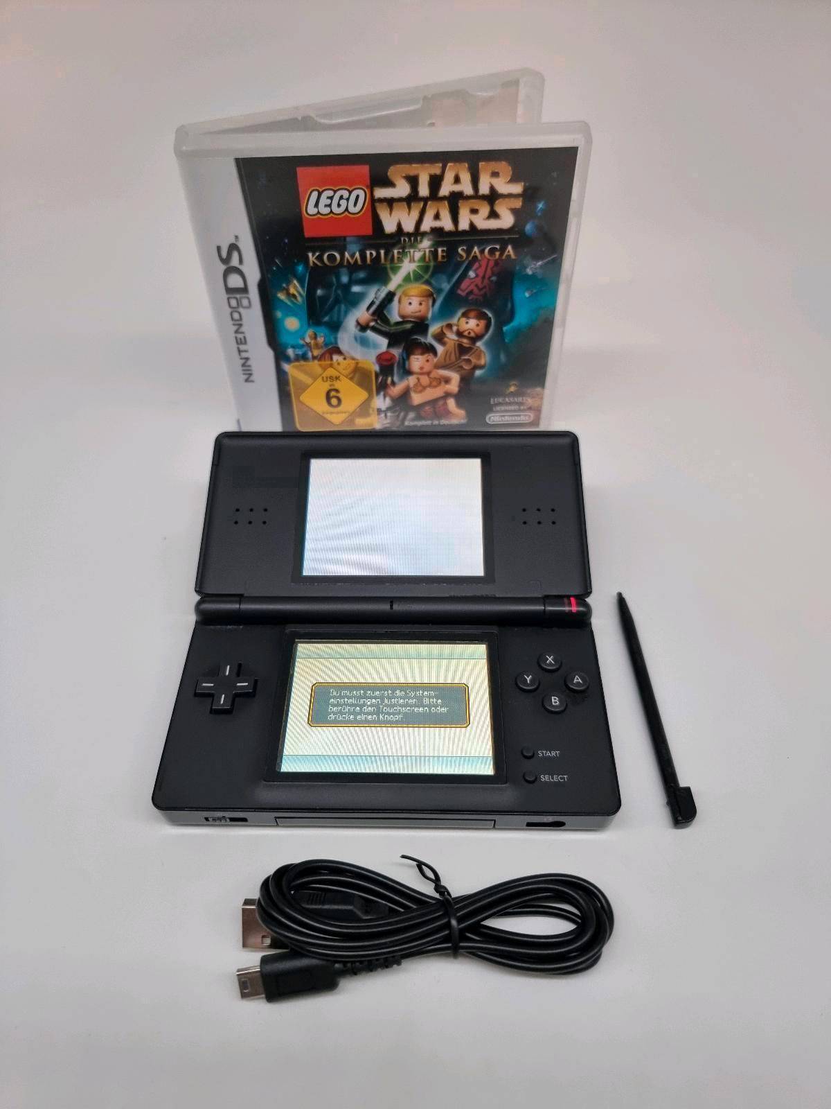 Nintendo DS Lite Konsole Schwarz + Lego Star Wars die komplette Saga + Netzteil