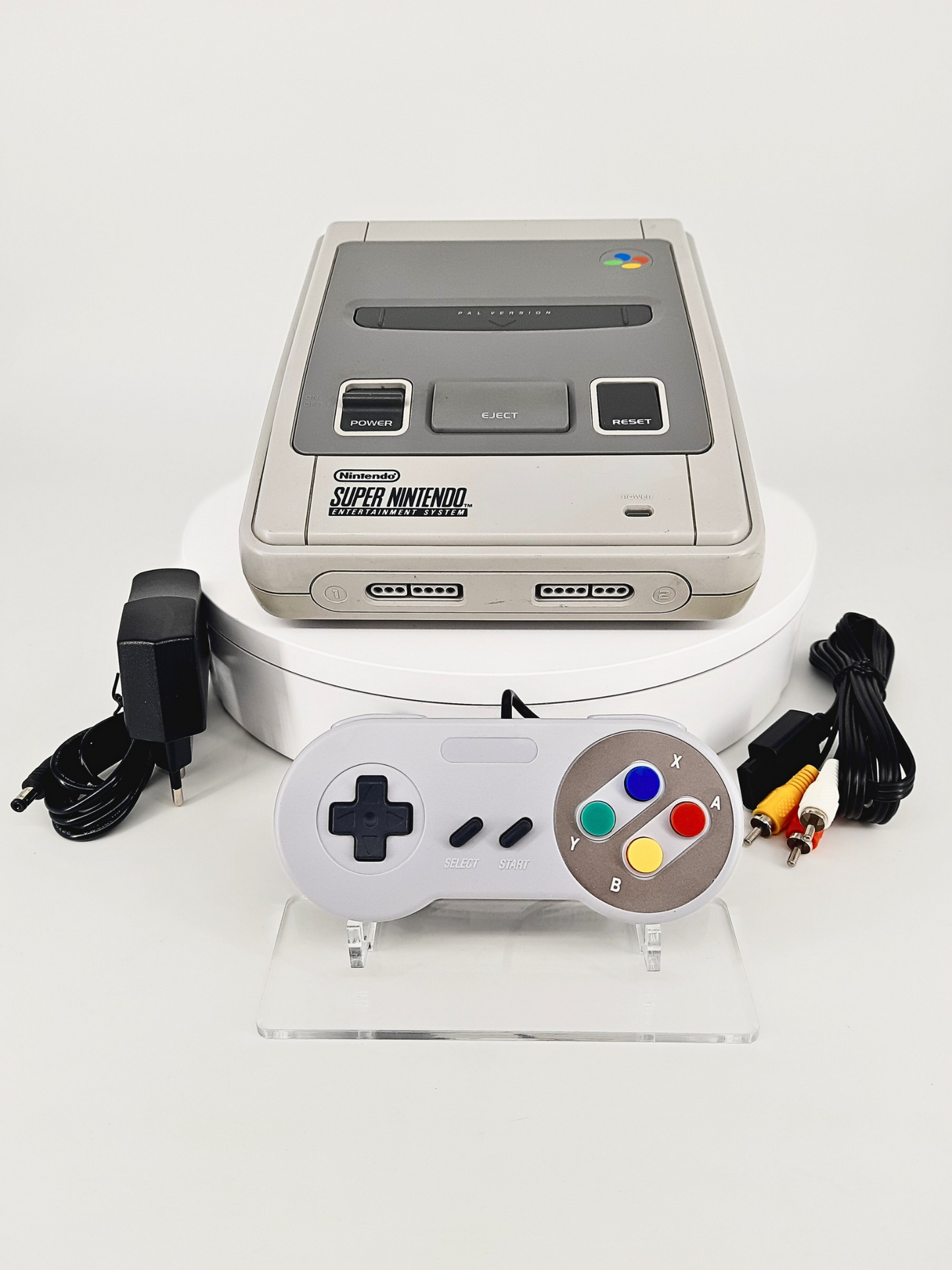 SNES Super Nintendo Konsole + Controller für Super Nintendo + Netzteil + TV Kabel
