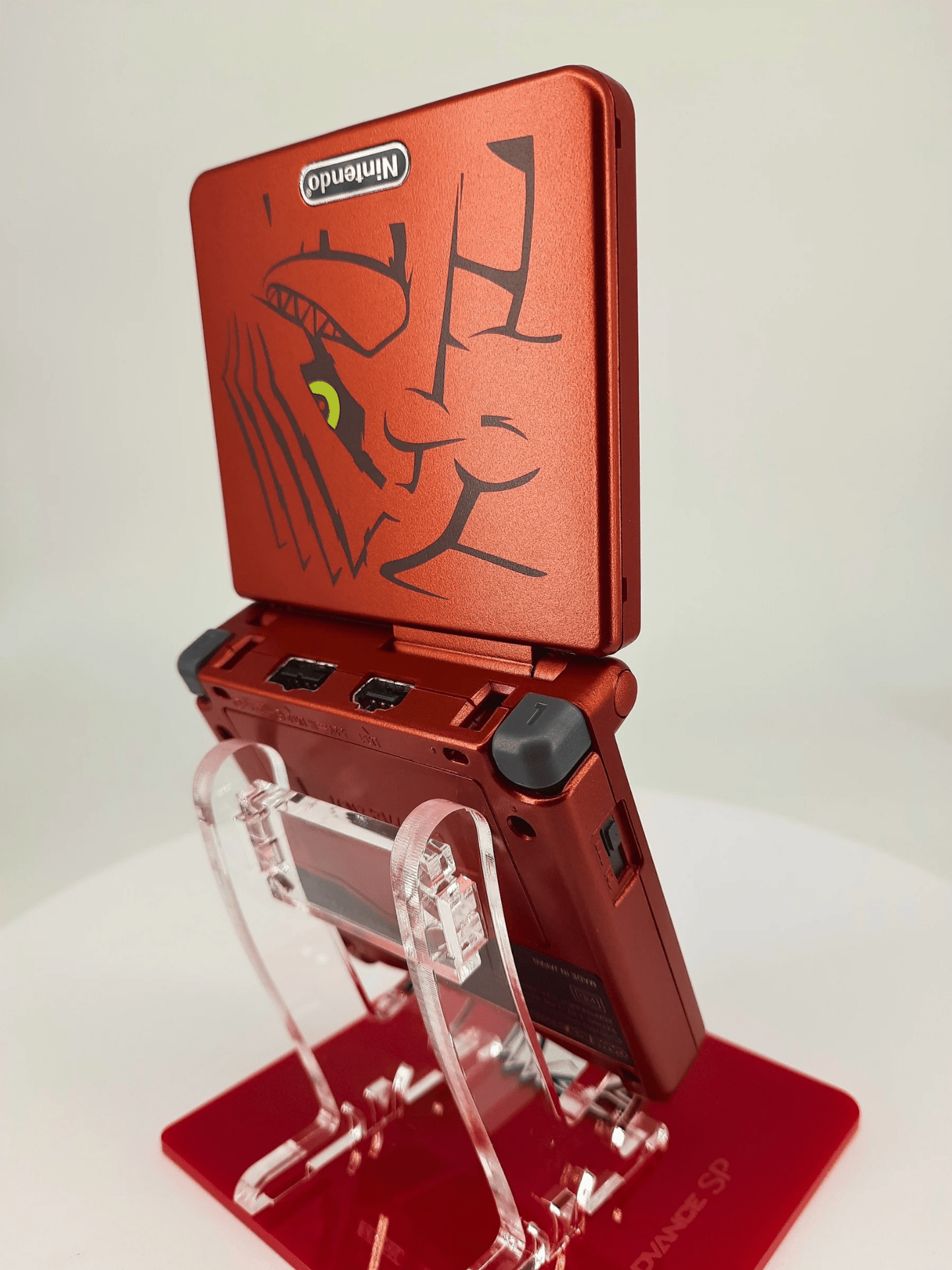 Nintendo Gameboy Advance SP Groudon Pokemon Edition Konsole + Pokemon Rubin + Netzteil ( Neue Speicherbatterie verbaut )