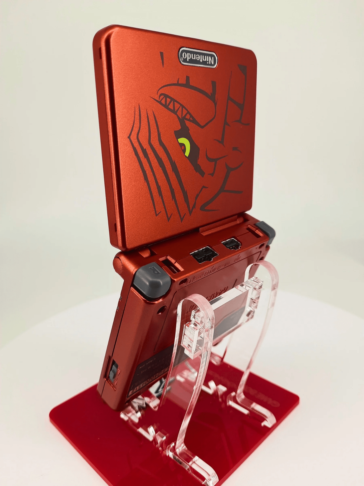 Nintendo Gameboy Advance SP Groudon Pokemon Edition Konsole + Pokemon Rubin + Netzteil ( Neue Speicherbatterie verbaut )