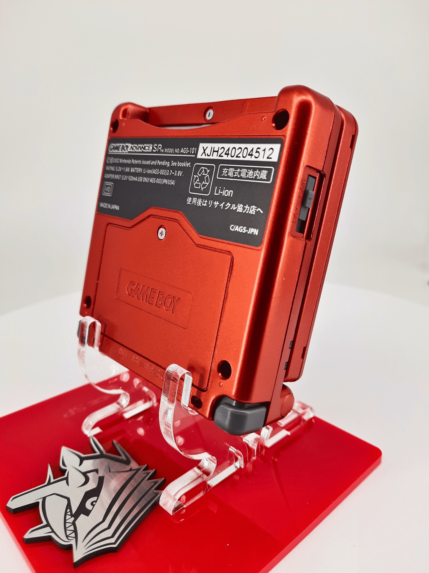 Nintendo Gameboy Advance SP Groudon Pokemon Edition Konsole + Pokemon Rubin + Netzteil ( Neue Speicherbatterie verbaut )