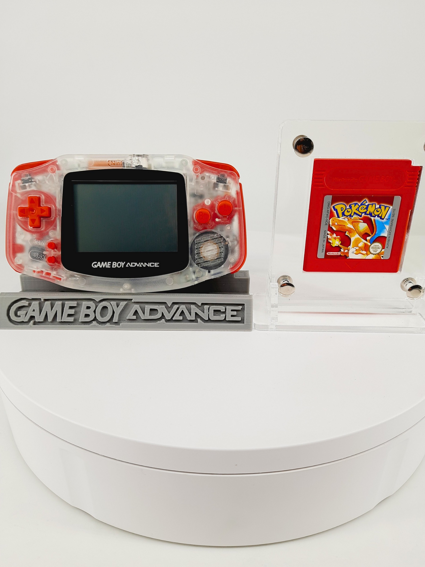 Nintendo Gameboy Adance Konsole Candy Apple Transparent Red + Original Pokemon Rote Edition ( Neue Speicherbatterie verbaut )