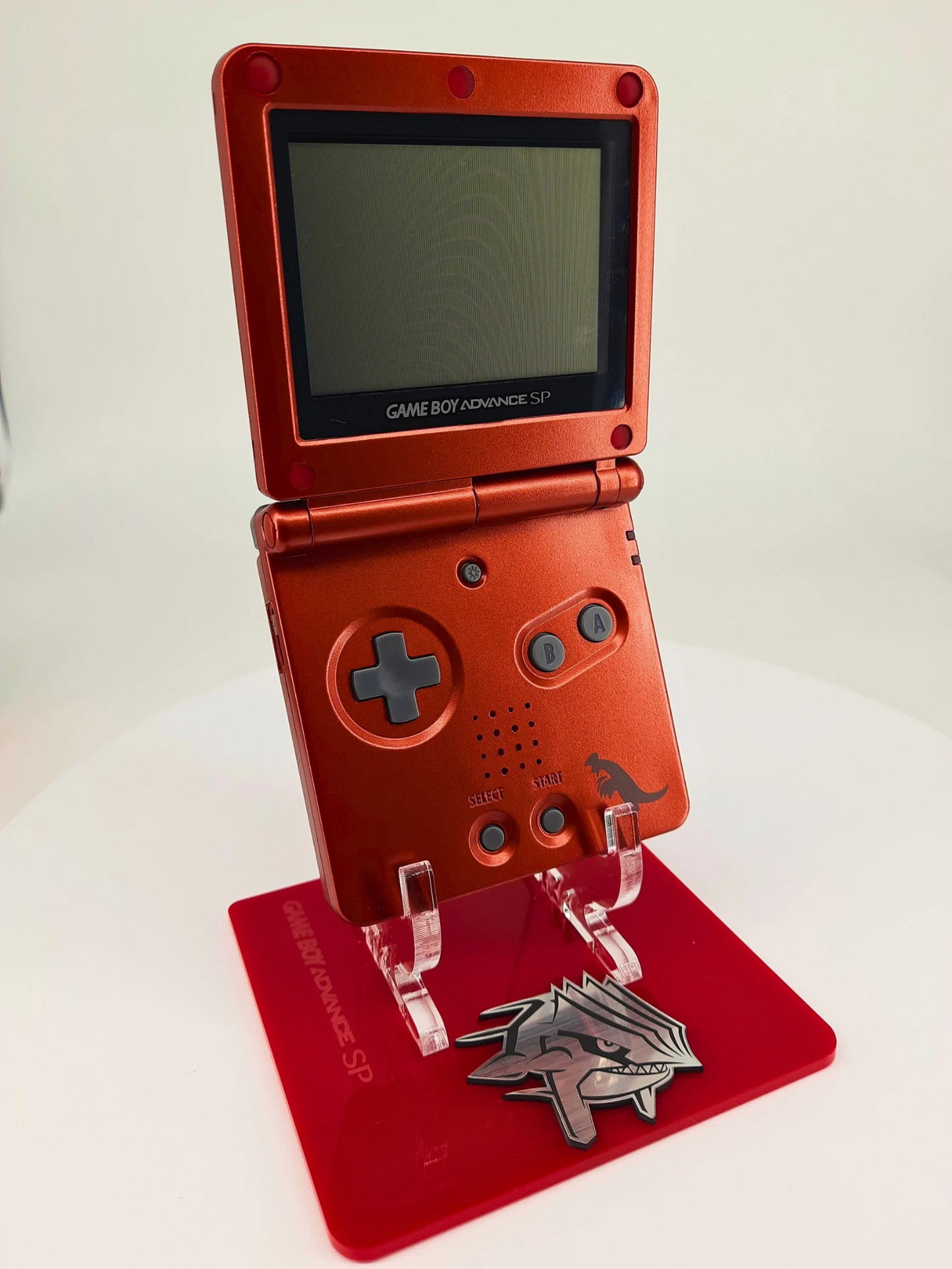 Nintendo Gameboy Advance SP Groudon Pokemon Edition Konsole + Pokemon Rubin + Netzteil ( Neue Speicherbatterie verbaut )