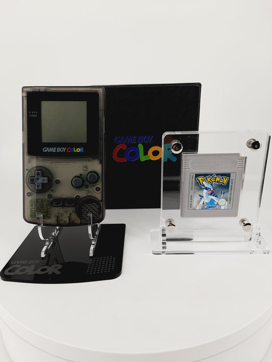 Nintendo Gameboy Color Onyx Black Konsole Schwarz + Original Pokemon Silberne Edition + GBC Geschenkverpackung