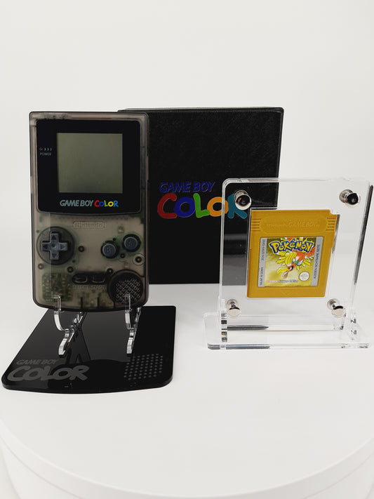 Nintendo Gameboy Color Onyx Black Konsole Schwarz + Original Pokemon Goldene Edition + GBC Geschenkverpackung