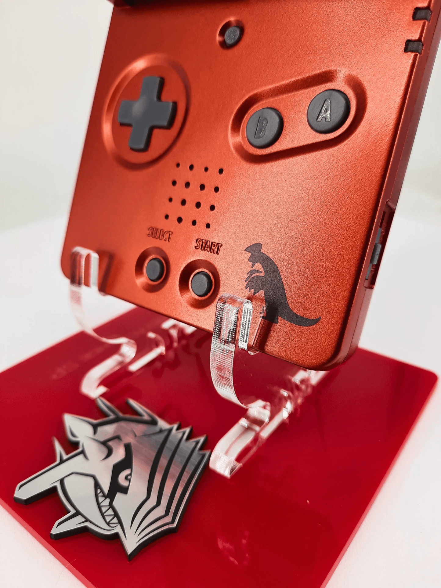 Nintendo Gameboy Advance SP Groudon Pokemon Edition Konsole + Pokemon Rubin + Netzteil ( Neue Speicherbatterie verbaut )