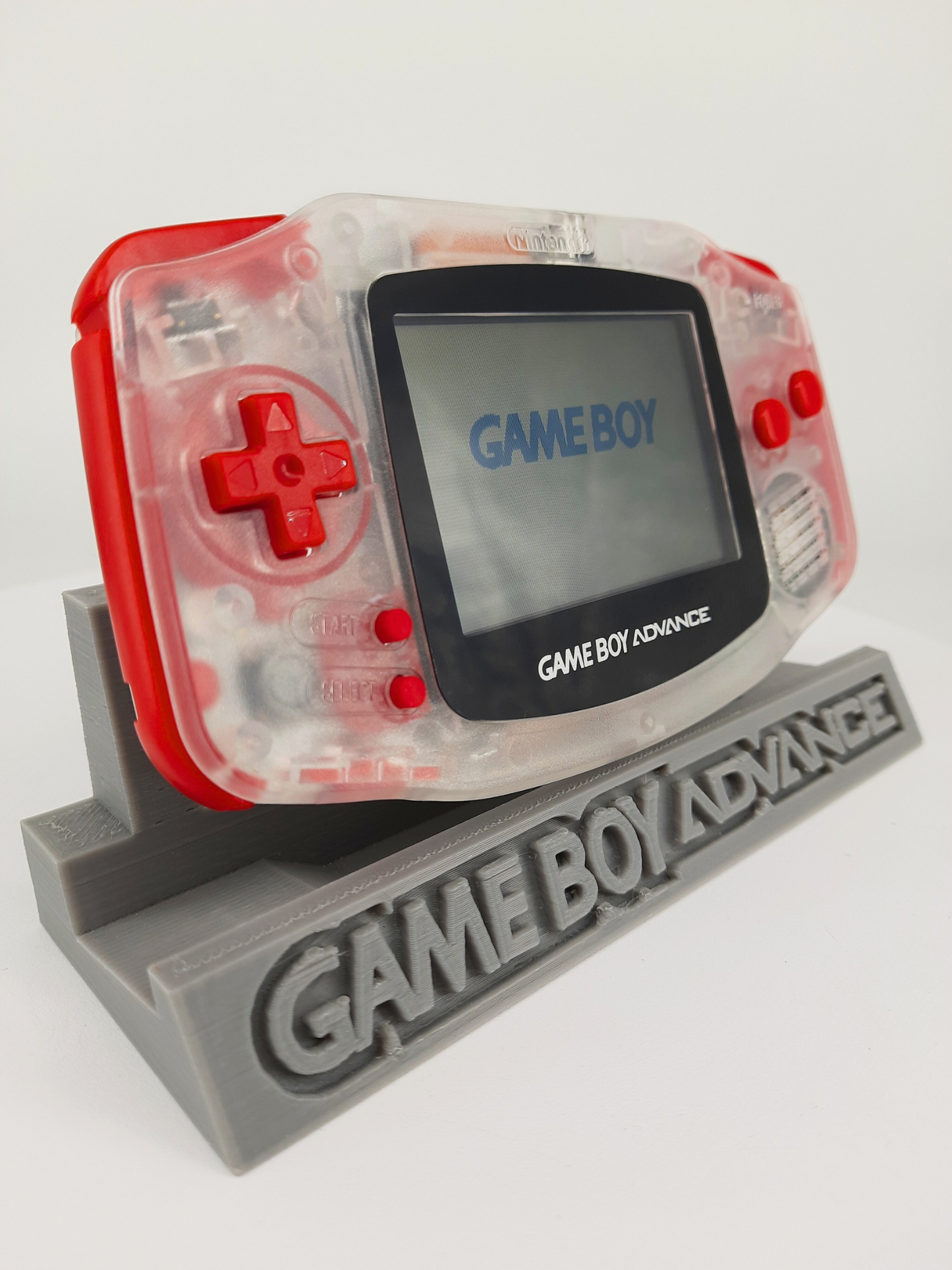 Nintendo Gameboy Adance Konsole Candy Apple Transparent Red + Original Pokemon Rote Edition ( Neue Speicherbatterie verbaut )