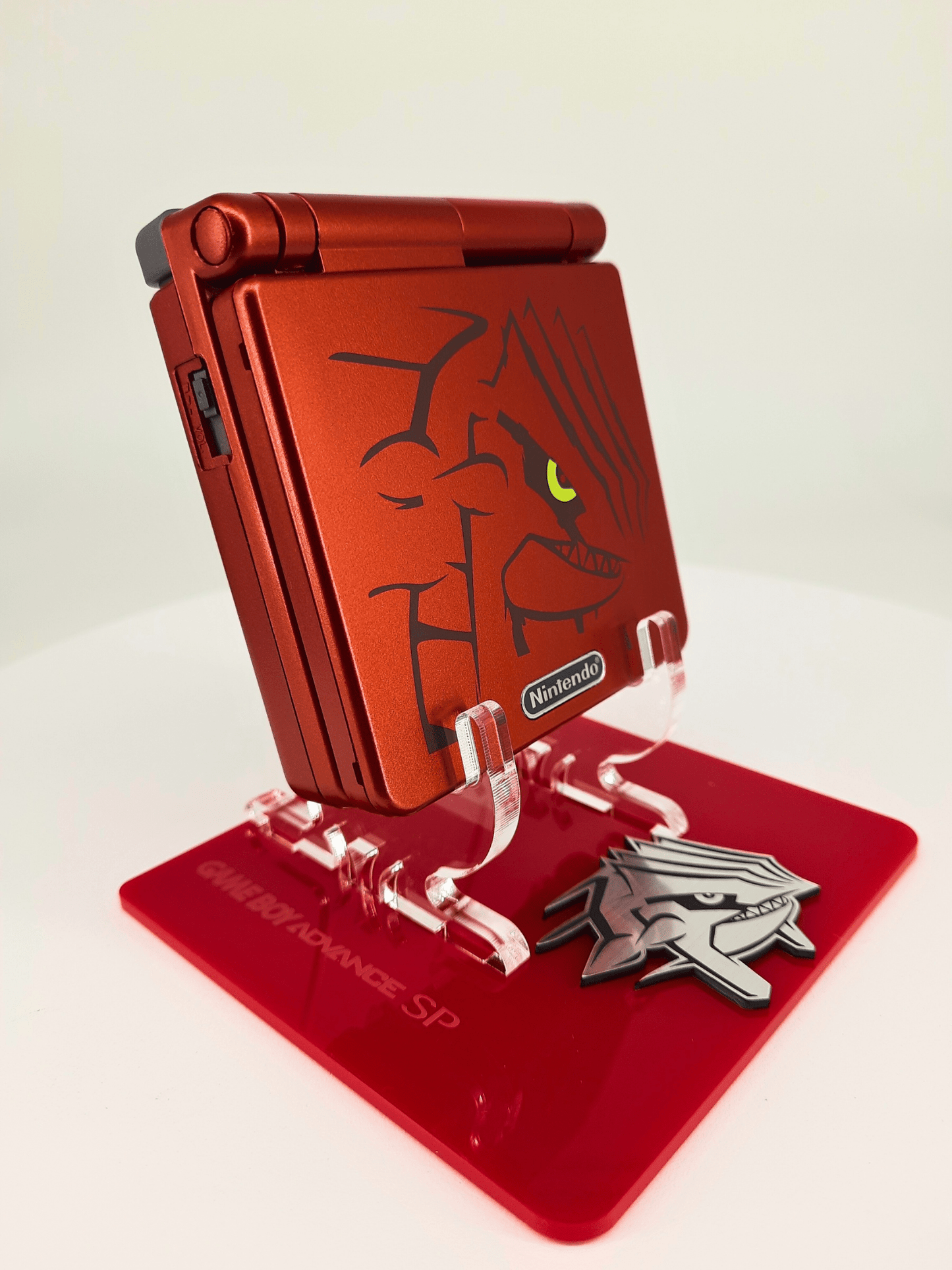 Nintendo Gameboy Advance SP Groudon Pokemon Edition Konsole + Pokemon Rubin + Netzteil ( Neue Speicherbatterie verbaut )