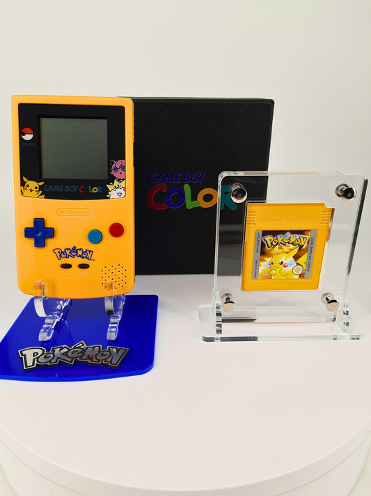 Nintendo Gameboy Color Pokemon Pikachu Konsole + Original Pokemon Gelbe Edition + GBC Geschenkverpackung