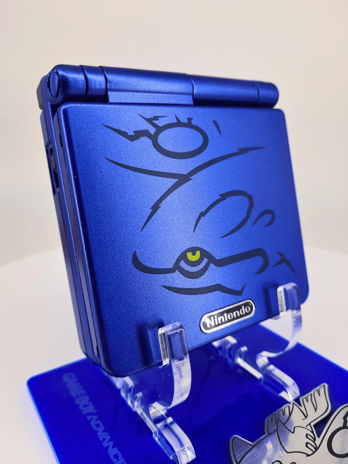 Nintendo Gameboy Advance SP Kyogre Pokemon Edition + Pokemon Saphir + Netzteil ( Neue Speicherbatterie verbaut )