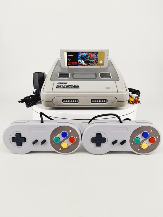 SNES Super Nintendo Konsole + Super Street Fighter 2 + 2 Controller für SNES + Netzteil + TV Kabel