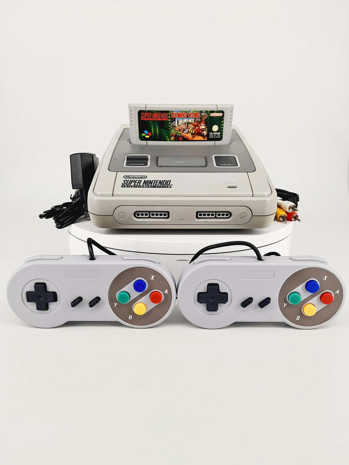 SNES Super Nintendo Konsole + Donkey Kong Country + 2 Controller für SNES + Netzteil + TV Kabel