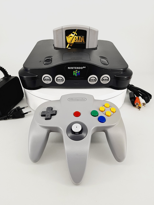 Nintendo 64 Konsole + Zelda - Ocarina of Time + Original Controller + Netzteil + TV Kabel für N64