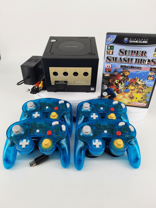 Nintendo Gamecube 4 Controller Super Smash Brothers Melee Bundle