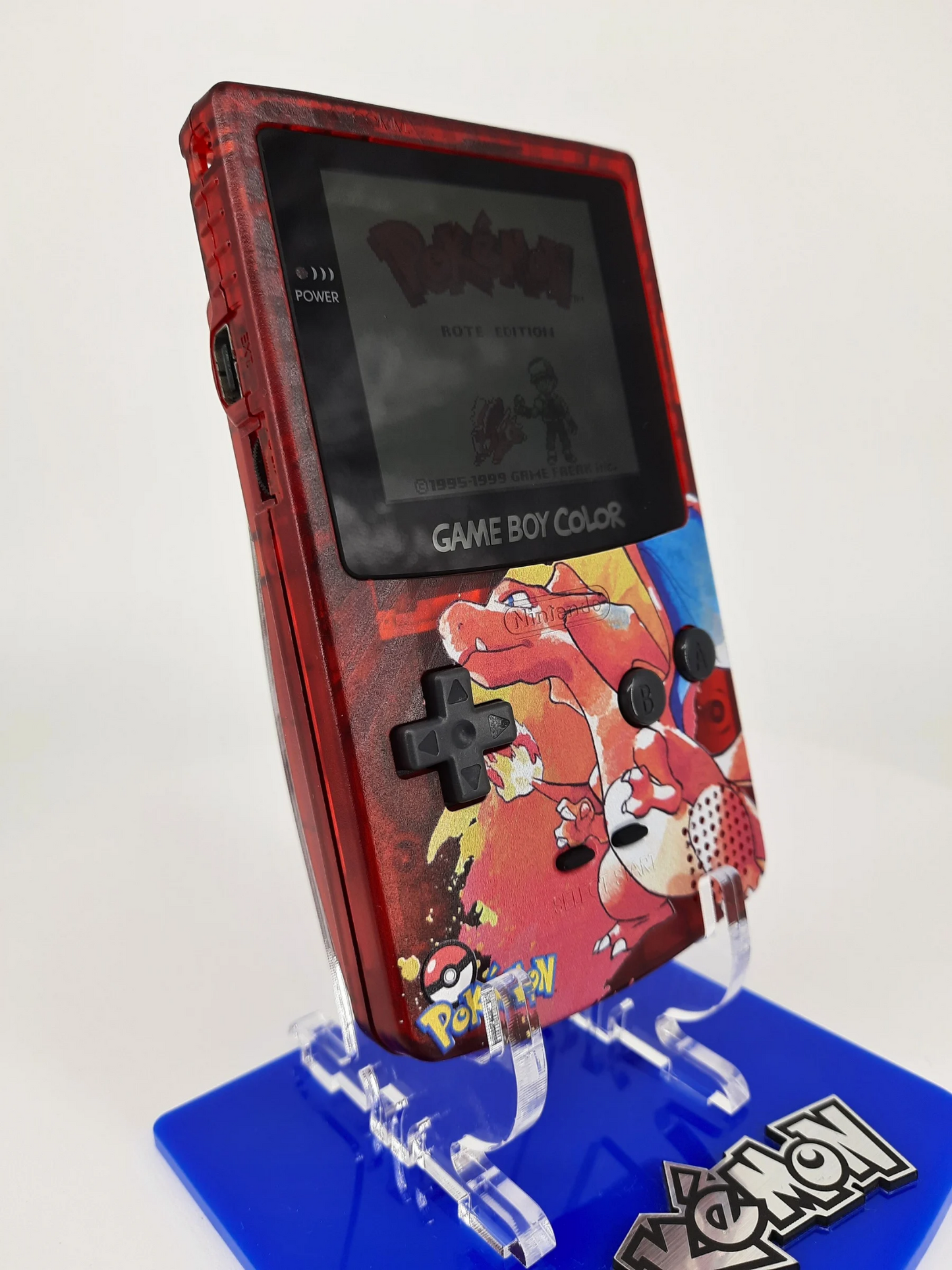 Gameboy Color IPS Display Laminated + Pokemon Rote Edition