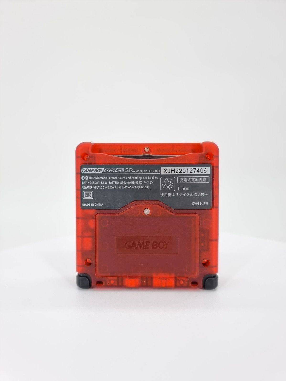 Nintendo Gameboy Advance SP Konsole Transparent Rot + Pokemon Rote Edition ( Neue Speicherbatterie verbaut )