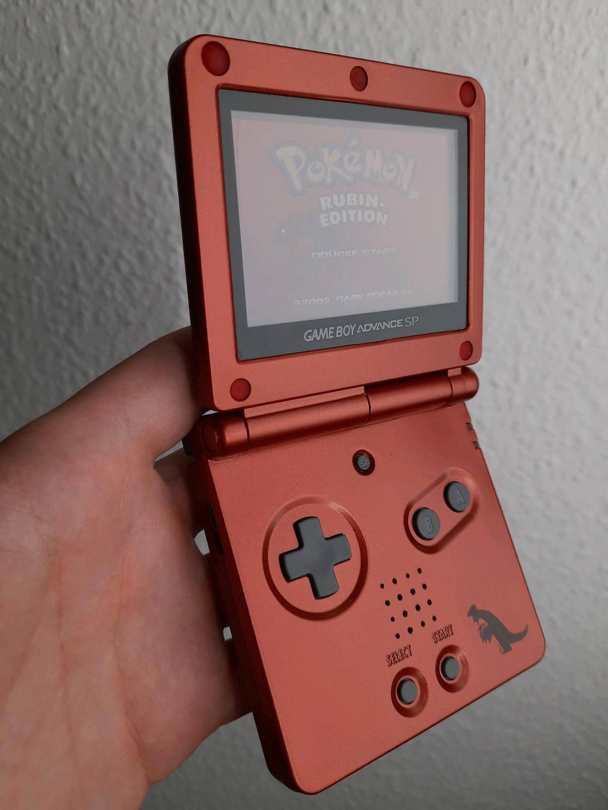 Nintendo Gameboy Advance SP Groudon Pokemon Edition Konsole + Netzteil