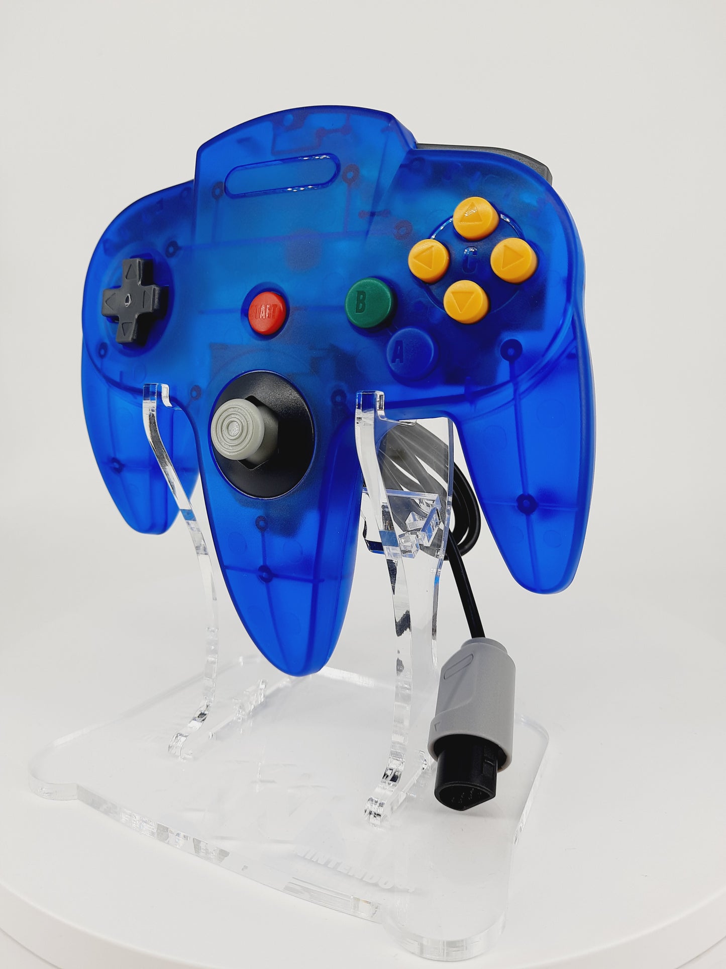 Nintendo 64 Konsole + Controller für N64 in Transparent Blau + TV Kabel + Netzteil